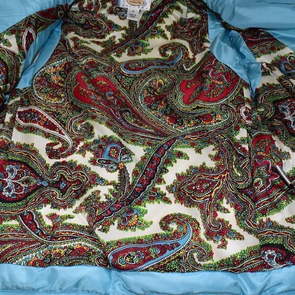 Talbots Button Up Quilted Puffer Vest Turquoise Size P - Picture 6 of 11